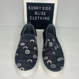 The Office Dwight Schrute Quotes Black and White Classic Slip On Shoes Size 10.5